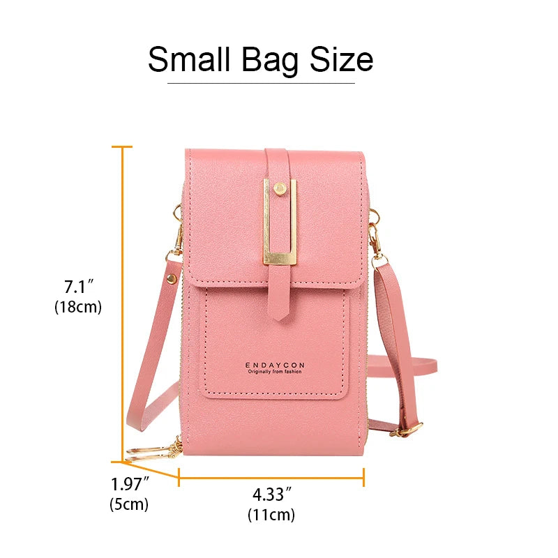 Buylor Soft Leather Women's Bag Touch Screen Mobile Bags Wallets Fashion Women Bags Crossbody Shoulder Strap Handbag Coin Purse