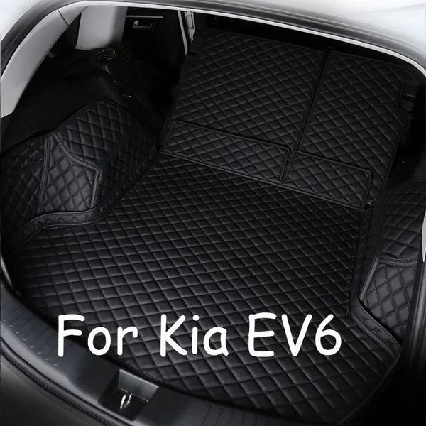 Car Rear Trunk Mats Car Mat For Kia EV6 CV 2022 2023 2024 Leather Trunk Storage Pad Car Mats Set Tray Carpet Mud Car Accessorie