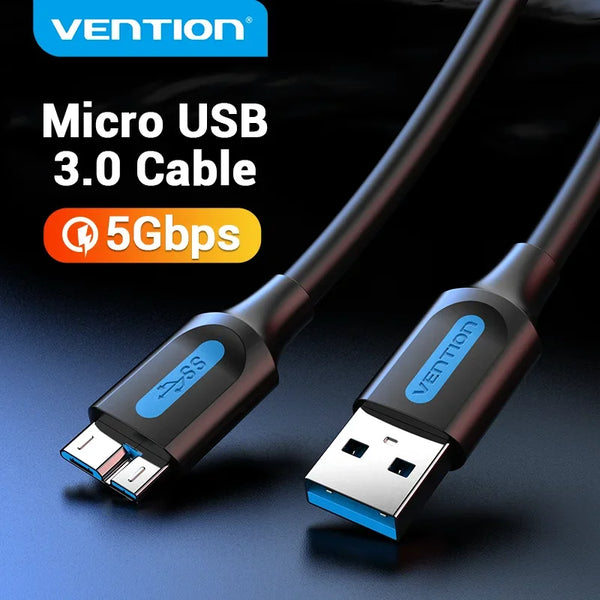Vention Micro USB 3.0 Cable 3A Fast Charger Data Cord Mobile Phone Cables for Samsung Note 3 S5 Toshiba Sony USB Micro B Cable