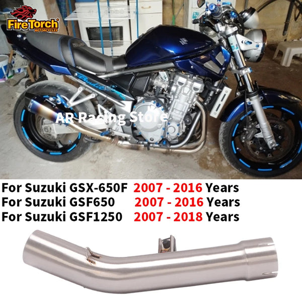 Slip On For SUZUKI GSX650F GSF650 GSF1250 2007 - 2018 Motorcycle Exhaust System Escape Modified Link Pipe Connect 51mm Muffler