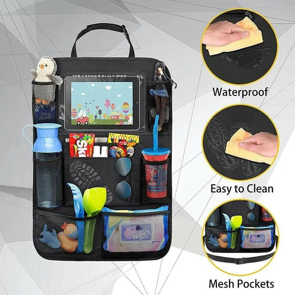 Car Back Seat Organiser Travel Storage Bag Organizer iPad with Pocket Holder 9 Storage Pockets for Kids Toddlers