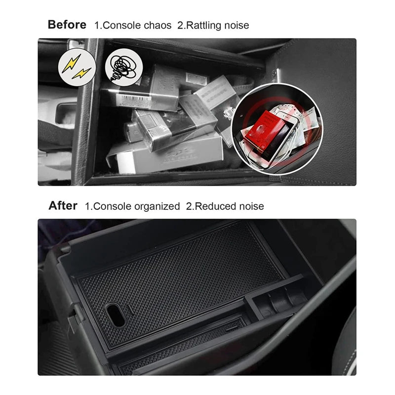 For Kia Sportage 2022 Centre Console Armrest Organiser Storage Box with Non-Slip Mat Tray Car Accessories