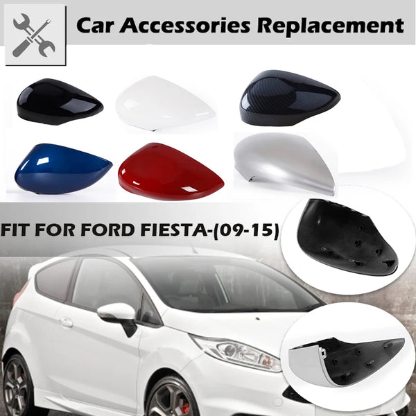 Rhyming Rearview Mirror Cover 6 Color Side Wing Trim Clip-on Decor Cap Car Refit Accessories Fit For Ford Fiesta MK7 2009-2017