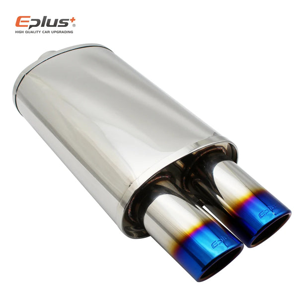 Car Accessories Exhaust Systems Muffler Pipe Polished Universal Stainless Steel Burned Blue Silver Silencer Double Export 63mm