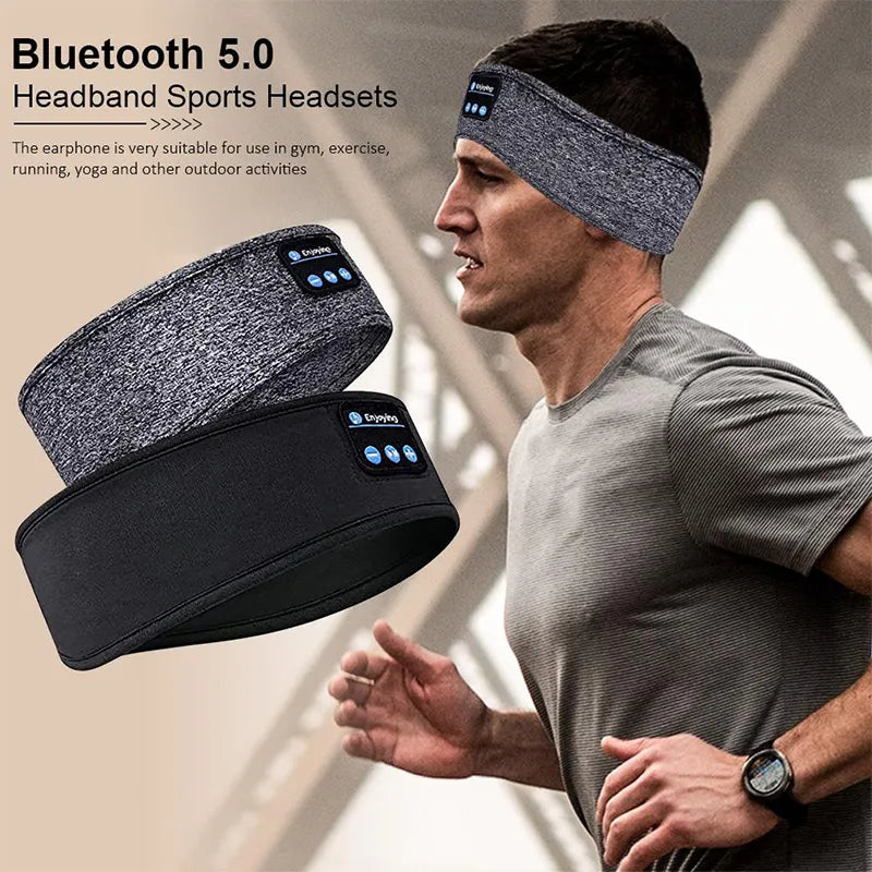 Wireless Bluetooth Headset Elastic Sports Headband Over the Ear Hairband Earbuds Music Sleeping Eye Mask Wireless Headphones