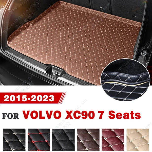 LUTEHIL Car Trunk Mat For VOLVO XC90（7 Seats）2015 2016 2017 2018 2019 2020 2021 2022 2023 Boot Carpet 3D Surrounding Design