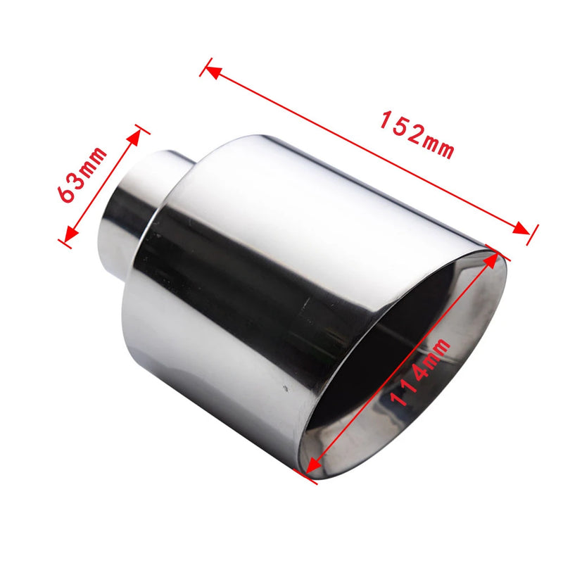 Car Exhaust End Tip Interface 63mm 76mm Slant Oval Outlet 127mm Universal Stainless steel Auto Muffler Tail Pipe nozzle