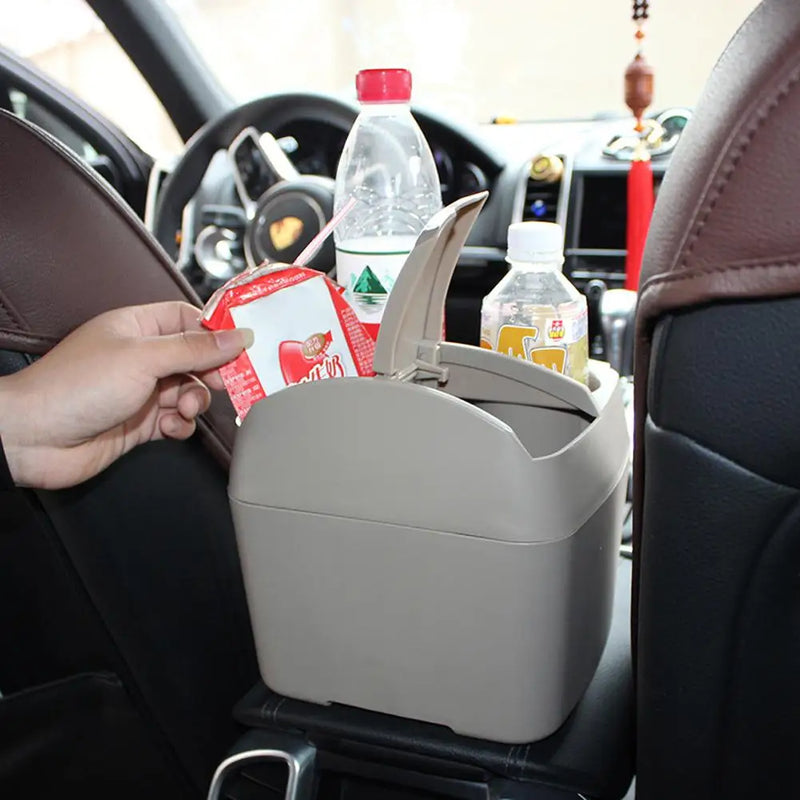 Car Center Organiser Armrest Box Multipurpose Storage Console Trash Can With Double Drink Cup Holder