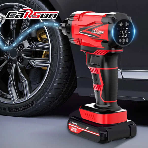 Carsun Electric Portable Air Pump Wireless Tyre Inflator 12V 150PSI Air Injector Bicycle Car Motorcycle Cordless Air Compressor