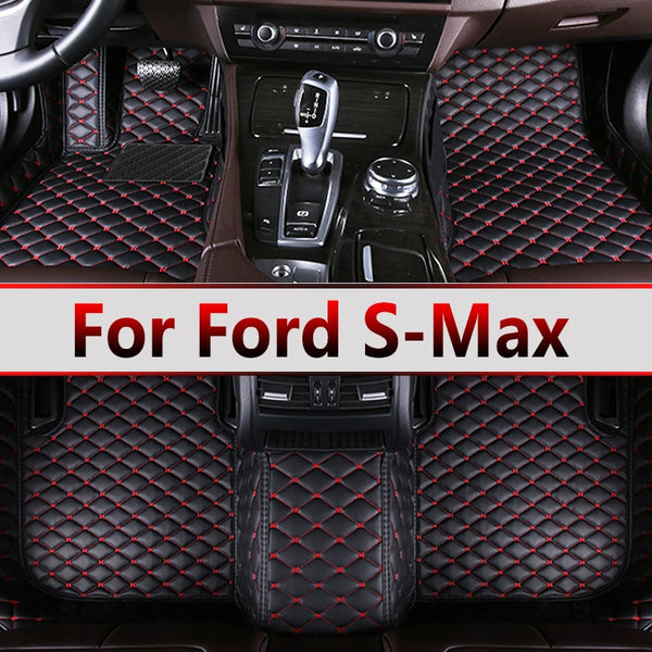 Car Floor Mats For Ford S-Max MK1 2006~2014 7seat Anti-dirt Pads Full Set Waterproof Floor Mat Non-slip Carpets Car Accessories