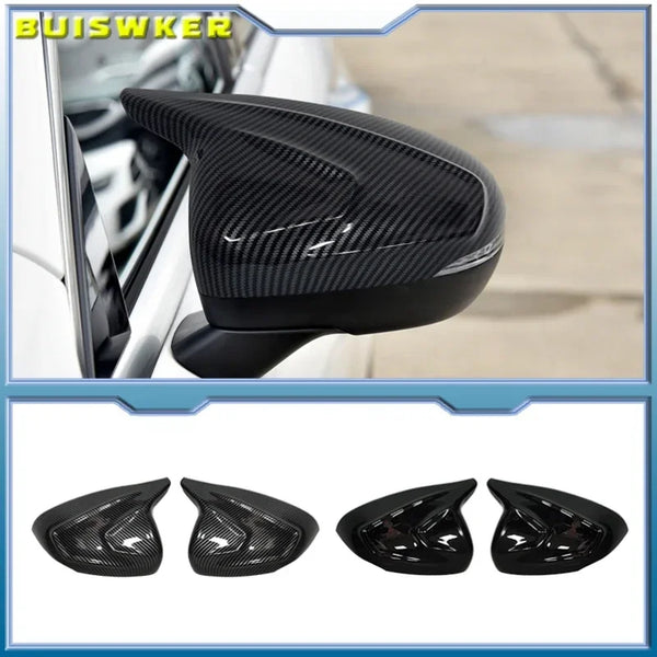 2pcs/set Car Horns Rearview Mirror Cover For Mercedes Benz A Class CLA W177 C118 2019-2021 Left Hand Drive Mirror Cover