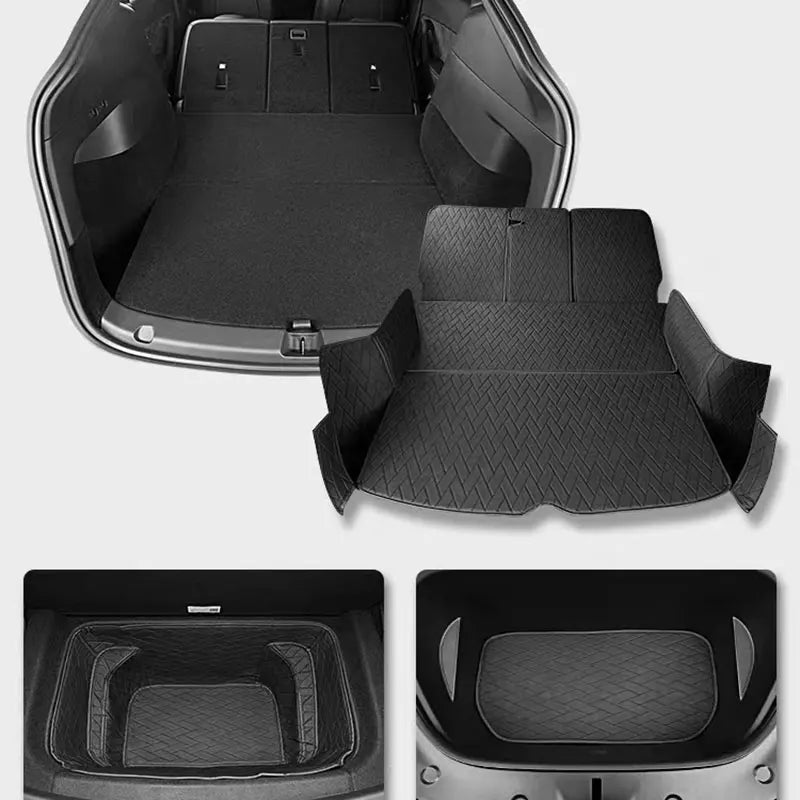 Leather Trunk Mats Fully Surrounded Waterproof Non-Slip Liner Custom Floor mat for Tesla Model Y 2017 to 2023 Car Accessories