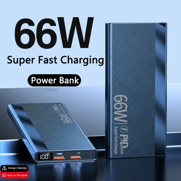 Power Bank 30000mAh 66W Super Fast Charging for iPhone 13 14 Pro Huawei Xiaomi Samsung PD 20W External Battery Charger Powerbank