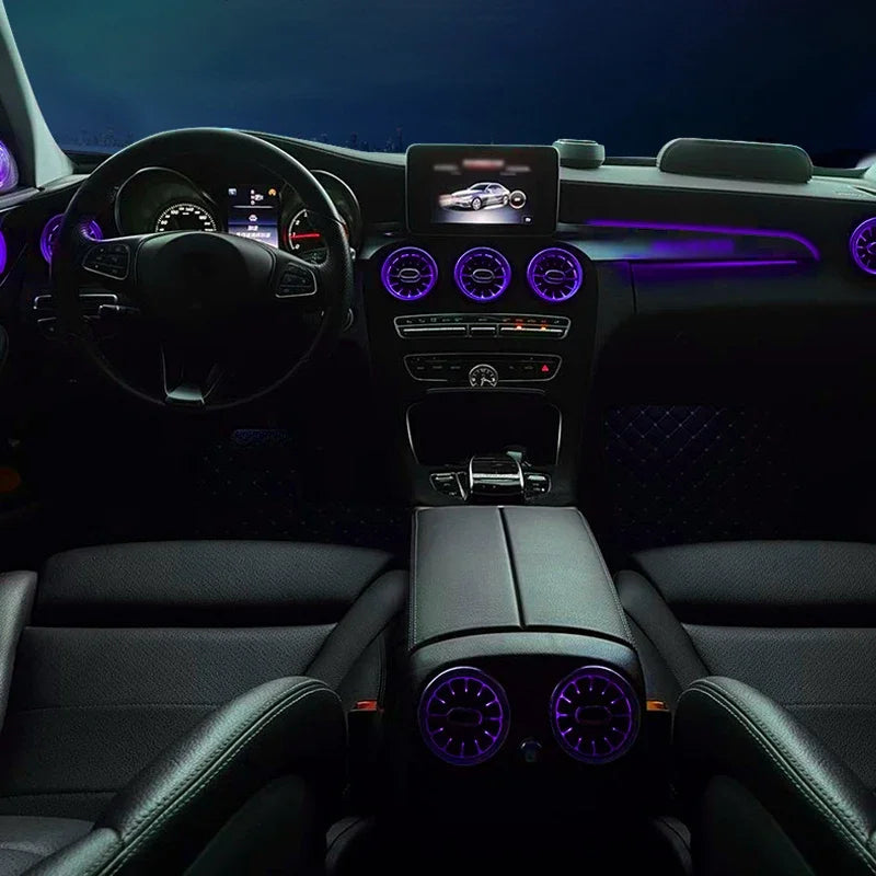 Ambient light For Mercedes-Benz C/GLC X253 W205 2014-22 Passenger Atmosphere Lamp Co-pilot Led Neon Ambient Light 3/12/64 Colors