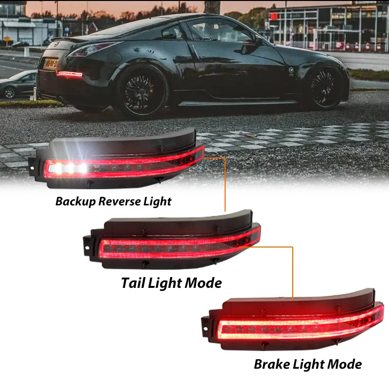 Car LED Lower Bumper Tail Lamps For Nissan 350Z Sequential Blink LED Turn Signal Lamps,Backup Reverse Light & Tail/Brake Light