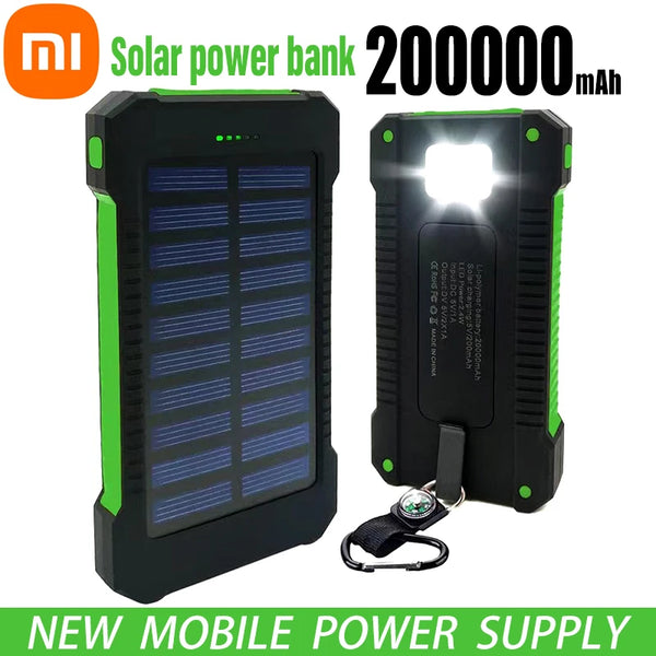 Xiaomi 200000 MAh Solar Power Bank Outdoor Wild Fishing Camping Large Capacity Backup Power Supply Rapid Charging Power Bank