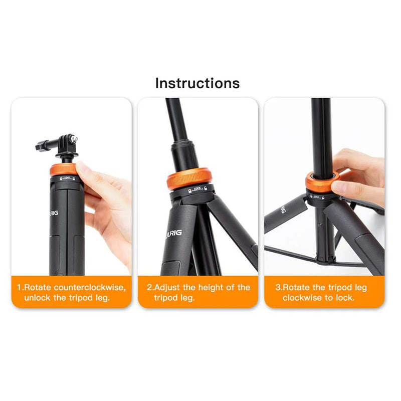 Selfie Stick Tripod for GoPro Hero 11 10 Insta360 Action Camera Tripods Selfie Stick Hand Grips Extension Rod GoPro Accessories