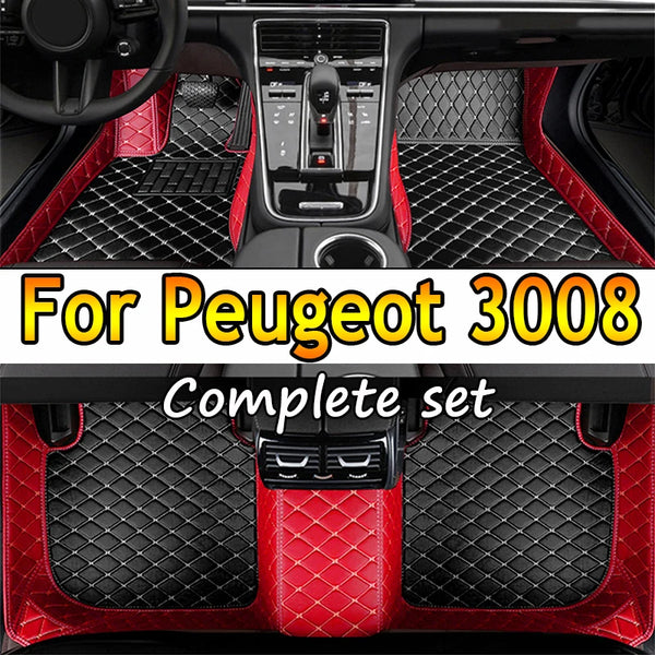Car Mats For Peugeot 3008 P84 2017~2023 Leather Floor Mat Carpets Protective Pad Rugs Interior Parts Car Accessories 2018 2019