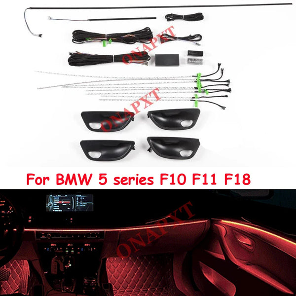 Car neon interior door ambient light For BMW 5 series F10 F11 F18 2010-2018  decorative lighting  9-color automatic conversion