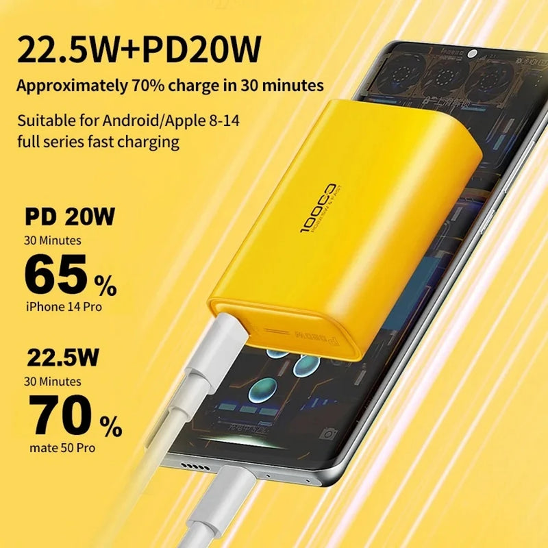 WEKOME Power Bank Ultra Thin Potable PowerBank 22.5W PD QC3.0 for iPhone 15 Samsung Xiaomi Huawei Fast Charge Type C Power Bank