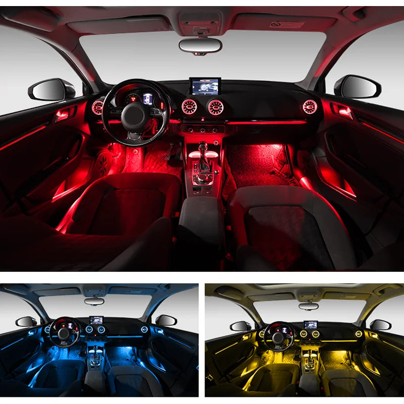 30-Color For Audi A3 8V 8Y S3 RS3 2013-2019 Decorative Ambient Light Dashboard Air Vent LED Atmosphere Lamp illuminated Strip
