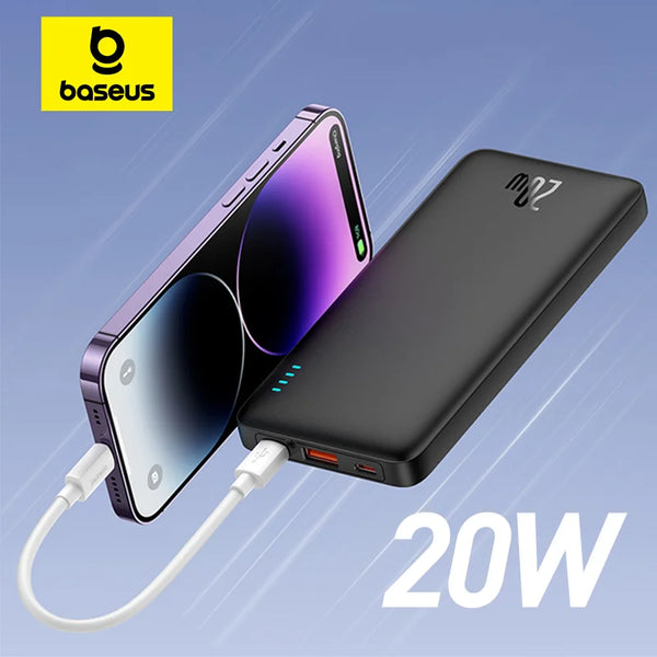 Baseus Airpow 20W Power Bank 10000mAh 20000mAh Fast Charge Powerbank for iPhone 15/14/13/12 Xiaomi batterie externe