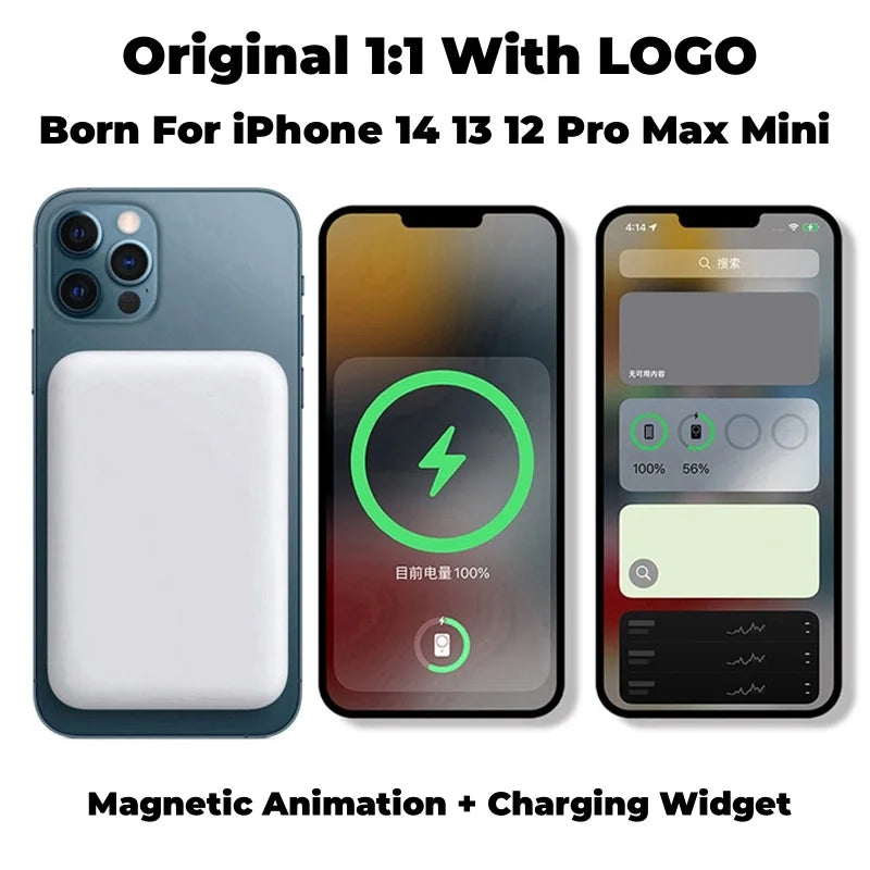 30000mAh Portable Wireless Charger Macsafe Auxiliary Spare External Magnetic Battery Pack Power Bank For iPhone 14 13 12 Pro Max