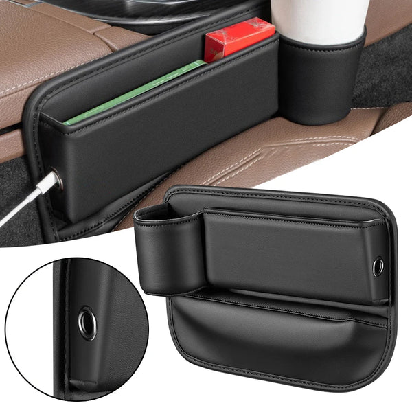 Leather Cup Holder Seats Gaps Organiser For Car Large Capacity Car Seats Gaps Filler Box For SUV Vehicle Car