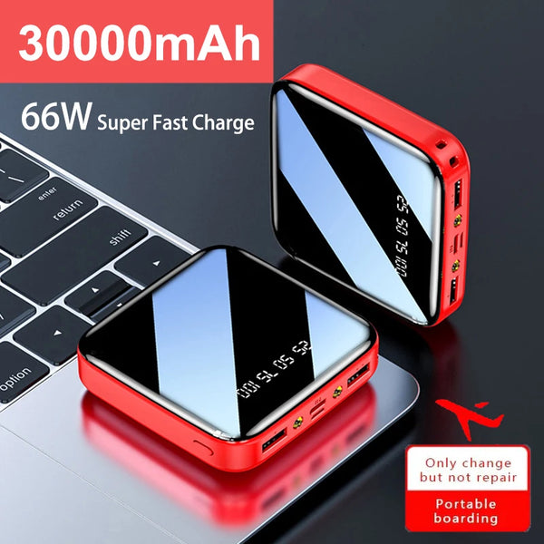 Mini Power Bank 30000mAh Portable Super Fast Charger External Battery Pack For Xiaomi iPhone Samsung Powerbank Digital Display