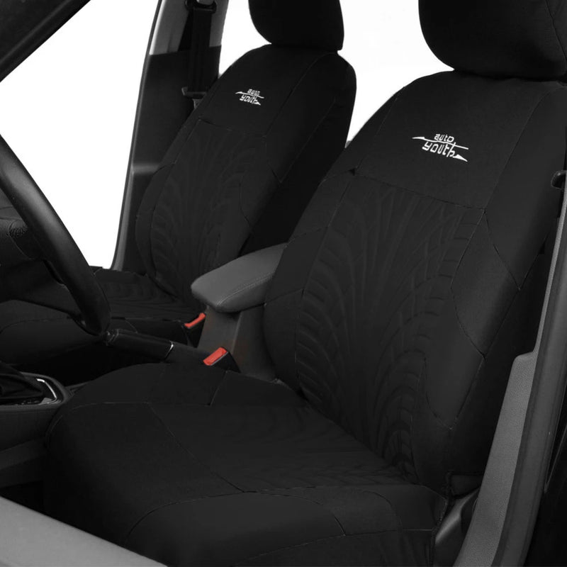 AUTOYOUTH Car Seat Covers Set Universal Fit Most Car covers with Tire Track Detail Styling Car Seat Protector Four Seasons