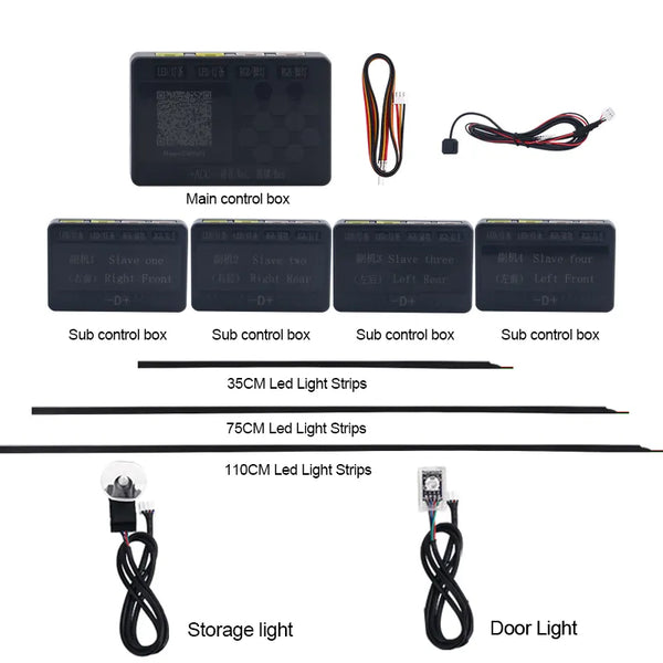 35CM/75CM/110CM Led Acrylic Light Bar Door/Stoarge Light Control Box For Full Streamer Rainbow Car Ambient Light For Replacement