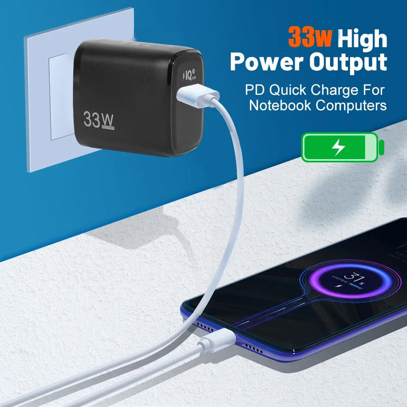 QC3.0 Quick Charge 33W Fast Charging USB A Mobile Phone Charger for Samsung Xiaomi iPhone Huawei US EU UK Charger Adapter