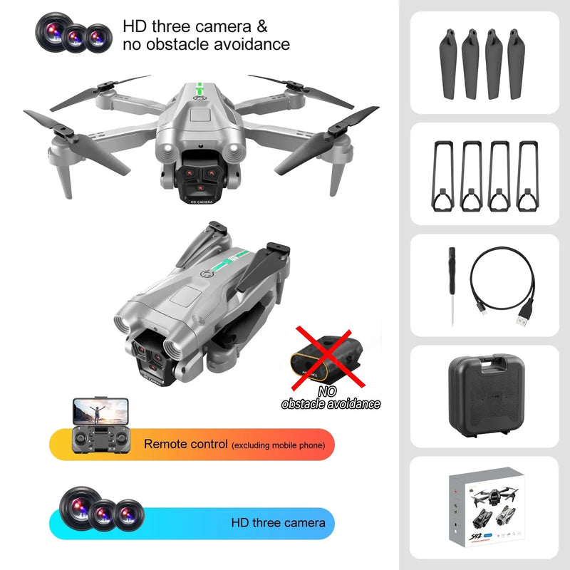 S92 HD 4K Drone with High Grip, Foldable, Mini RC, WiFi, Aerial Photography, Four-wheel Vehicle, Toys, Helicopter Camera