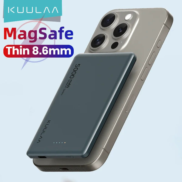 KUULAA Magsafe Power Bank 5000mAh Magnetic Wireless Phone Charger External Battery 20W Fast Charging For iPhone 15 14 PowerBank