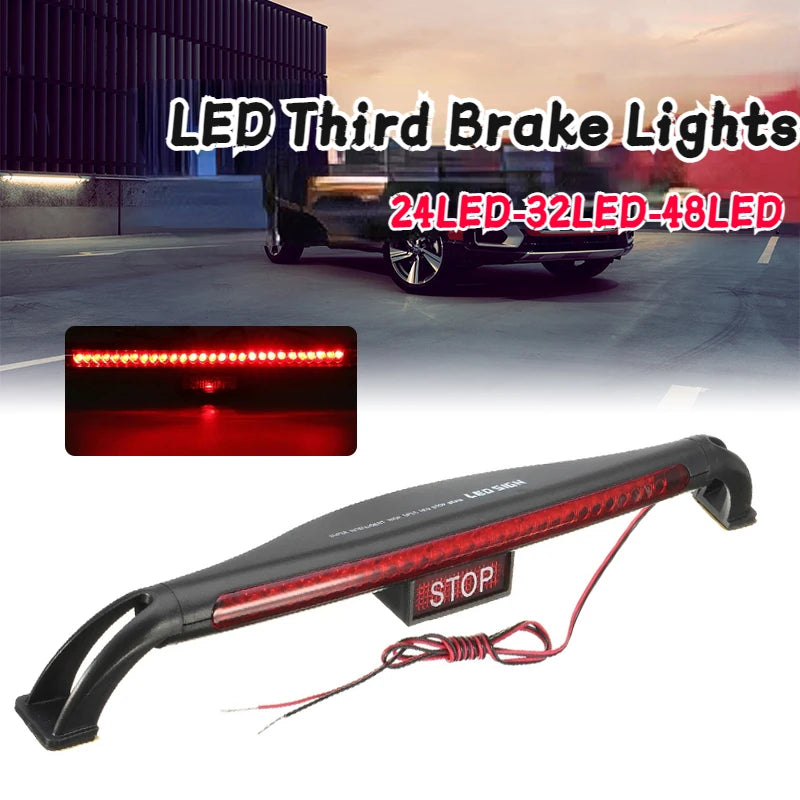 24\28\32\40LED Third Brake Lights 12V Car LED Bar Rear Parking Signal Lamp Truck High Mount Stop Warning Light Universal