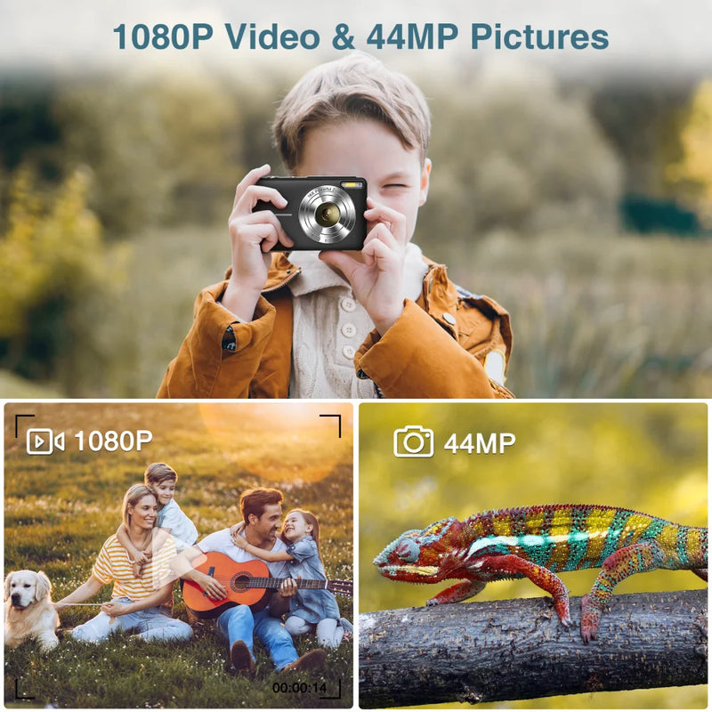 New 1080P Digital Camera for Kids Video Camera with 32GB SD Card 16X Digital Zoom Compact Point and Shoot Camera for Students