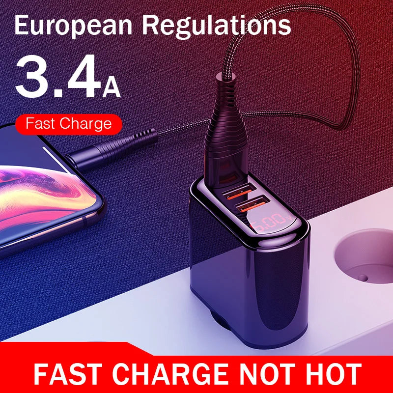 65W 3 Ports USB Charger Type C PD Quick Charger 3.0 Fast Charging Mobile Phone Adapter For iPhone 14 Samsung Xiaomi Wall Charger