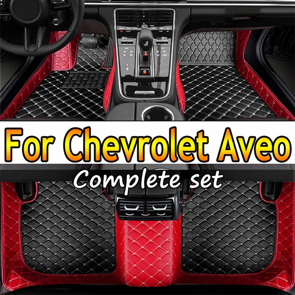 Car Floor Mats For Chevrolet Aveo MK2 Sonic 2017 2016 2015 2014 2013 2012 2011 Auto Accessories Leather Waterproof Protector