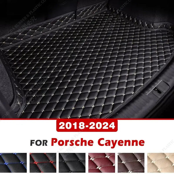 High Side Waterproof Car Trunk Mat For Porsche Cayenne 2018 2019 2020 2021 2022 2023 2024 Rear Cargo Cover Carpet Pad