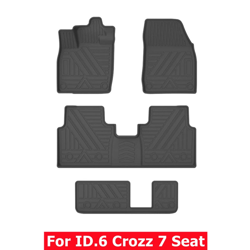 For Volkswagen ID.6 Crozz 7-seat All-Weather Car Floor Mats VW ID.4 Crozz 2023 2022 Trunk Mats Full Set Liner Non-Slip Odourless