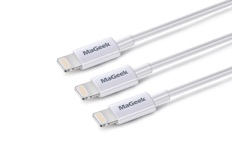 MaGeek [3-Pack] 1m MFi Certified Lightning to USB Mobile Phone Cables for iPhone 12 11 X 8 7 6 6s 5 iPad 4 mini Air iOS 8 9 10