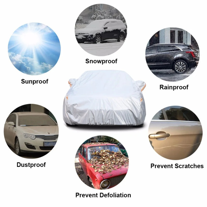 Kayme aluminium Waterproof car covers super sun protection dust Rain car cover full universal auto suv protective for vw toyota