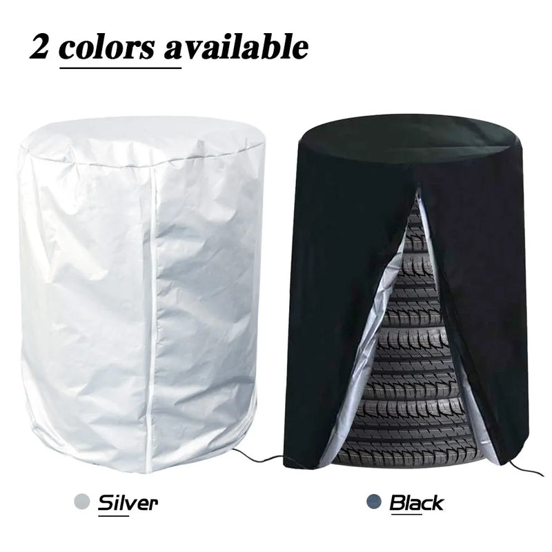S/L Car Tire Cover 4 Tires Capacity Storage Bag Waterproof Dust proof Car-covers 210D Polyester Big Capacity Outdoor Tire Cover