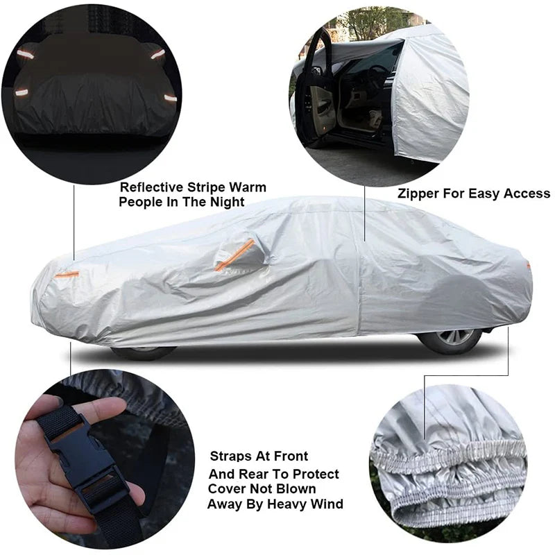 Kayme aluminium Waterproof car covers super sun protection dust Rain car cover full universal auto suv protective for vw toyota