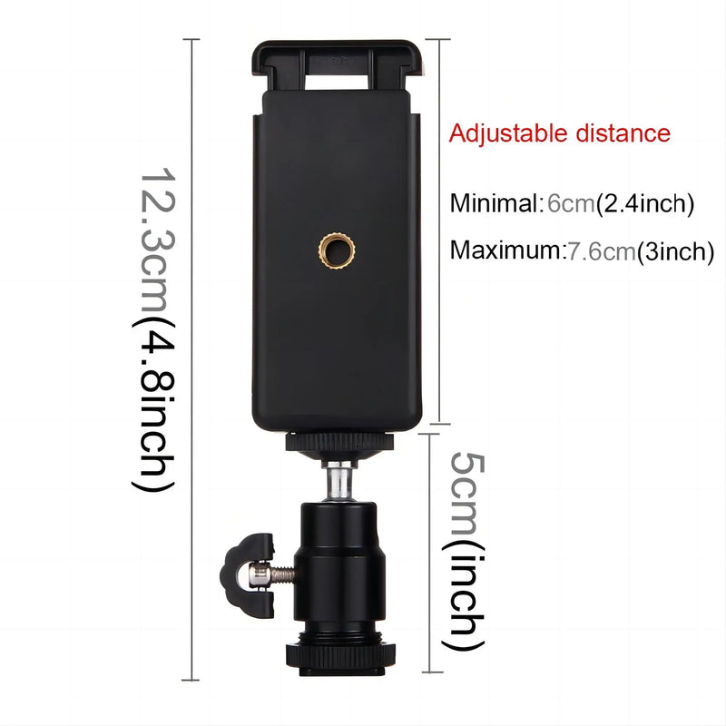 Universal Phone Clip Bracket Holder Mount Tripod Monopod Stand adapter for iPhone Samsung Xiaomi Smartphone
