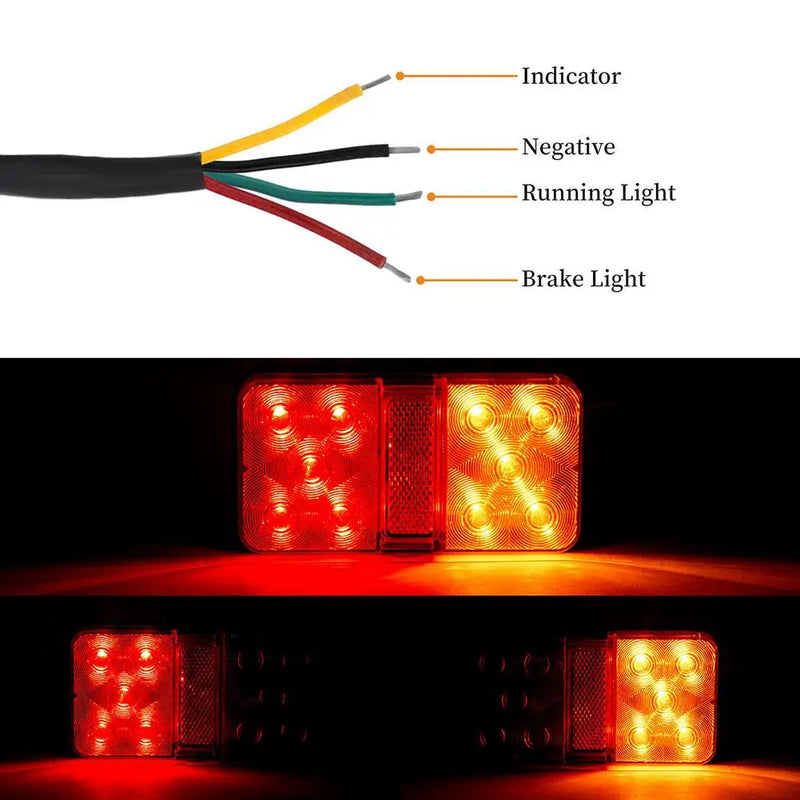 2Pcs 12V 24V 10 LED Tail Light Taillight Turn Signal Indicator Stop Lamp Rear Brake Light For Car Truck Trailer
