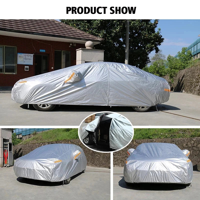 Kayme waterproof car covers outdoor sun protection cover for car reflector dust rain snow protective suv sedan hatchback full s