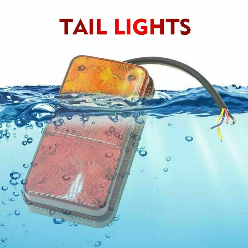 2Pcs 12V 24V 10 LED Tail Light Taillight Turn Signal Indicator Stop Lamp Rear Brake Light For Car Truck Trailer